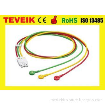 M1674A ECG 3 lead wires , Snap , IEC for patient monitor